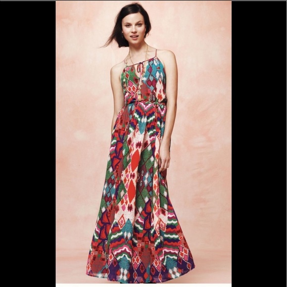 Maeve Dresses & Skirts - Anthropologie Maeve Tarana boho maximalist print Maxi Dress red 12 L